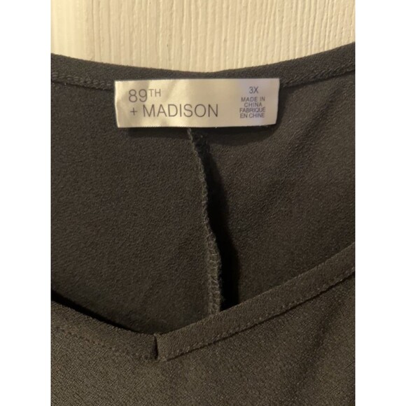 89th Madison Blouse Womens Plus 3X Top Black Sheer Sleeves Shirt Pullover New - Picture 7 of 8